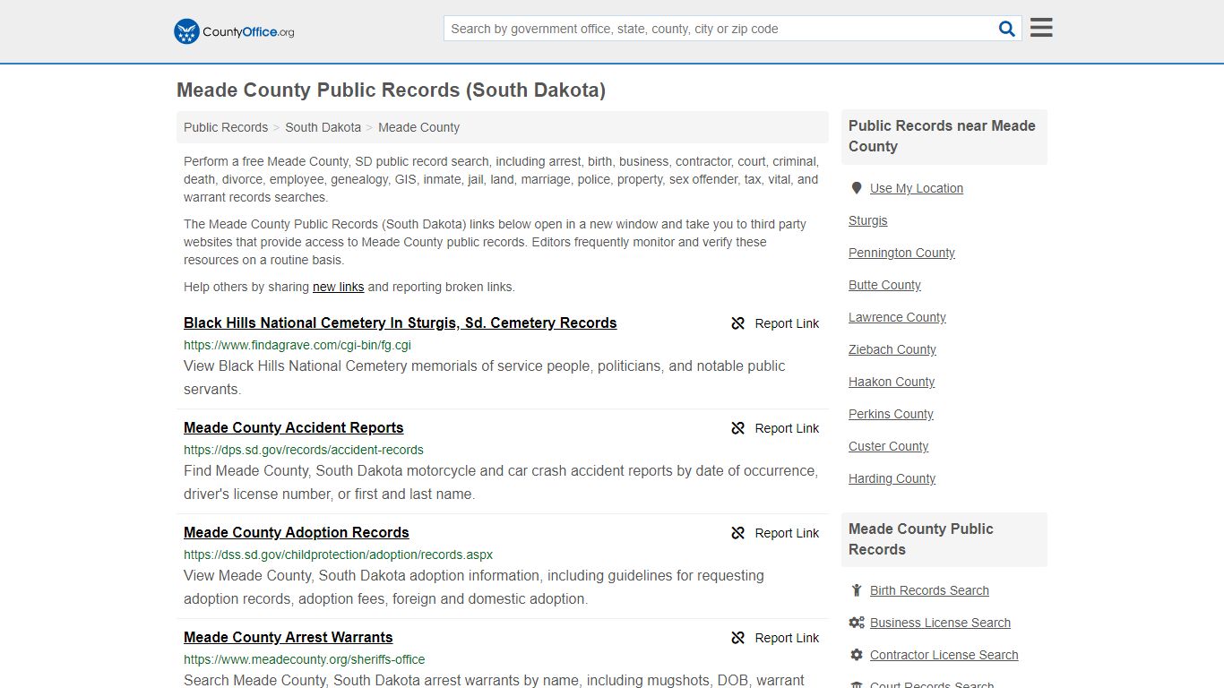 Public Records - Meade County, SD (Business, Criminal, GIS ...