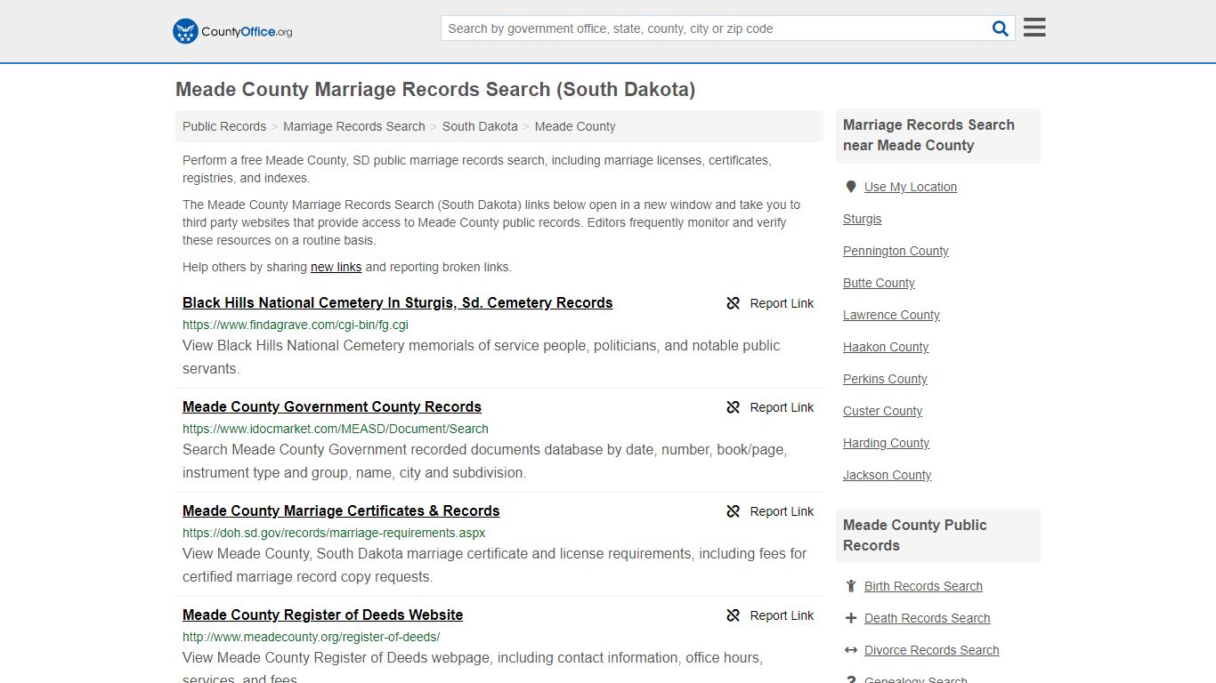 Marriage Records Search - Meade County, SD (Marriage ...